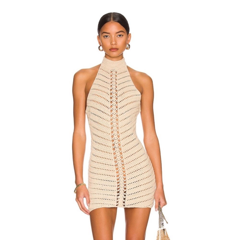 REVOLVE - Camila Coelho ~ Lyssa Hand Crochet Halter Mini Dresss